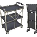 Collapsible Service Cart Folds Down To Just 8 Inches Wide