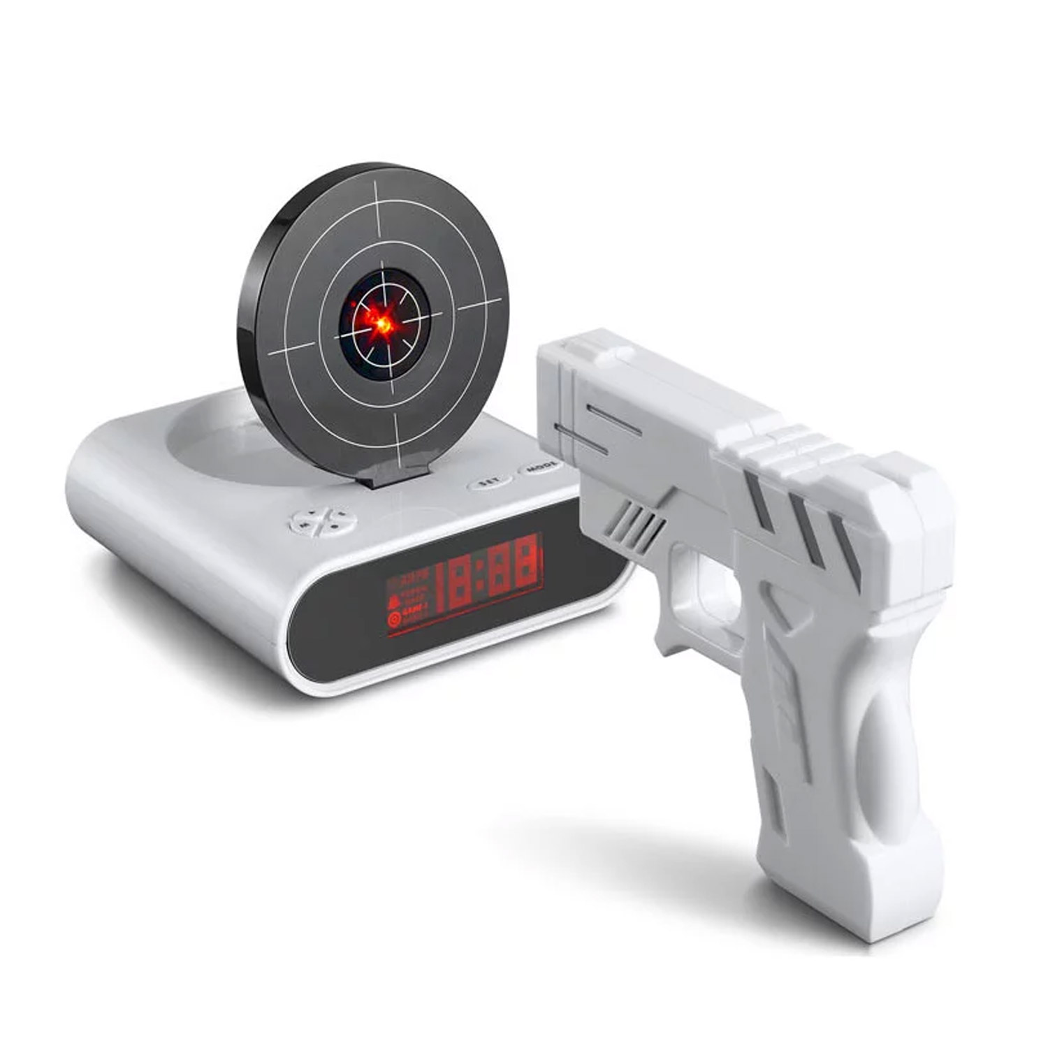 This Gun Target Alarm Clock Makes You Shoot The Target To Turn Off The ...