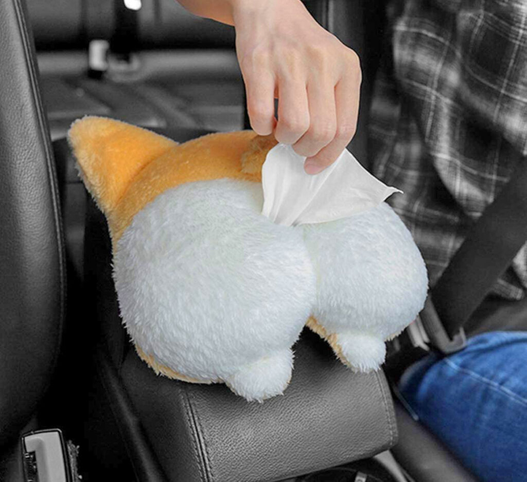 Corgi Butt Car Tissue Dispenser