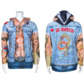 Tattoos and Jean Jacket Zip-up Hoodie