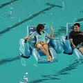 There's Now a Motorized Pool Lounger That Lets You Scoot Around The Pool
