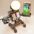 Pipe Robot Lamp, Plug, And Gadget Holder