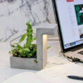 Concrete Desk Planter Doubles as a USB Lamp
