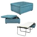 Convertible Ottoman Turns Into a Hideaway Guest Bed