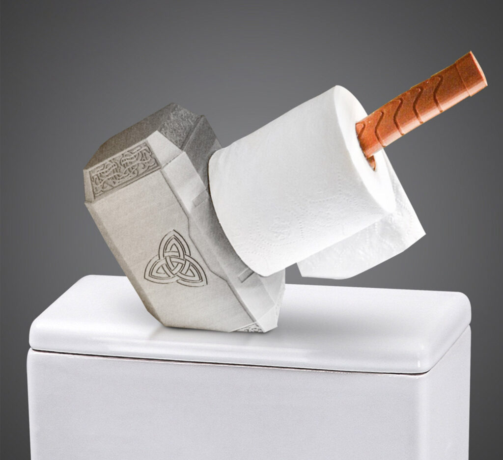 This Thor's Hammer Toilet Paper Holder Belongs On Every Marvel Geeks Toilet