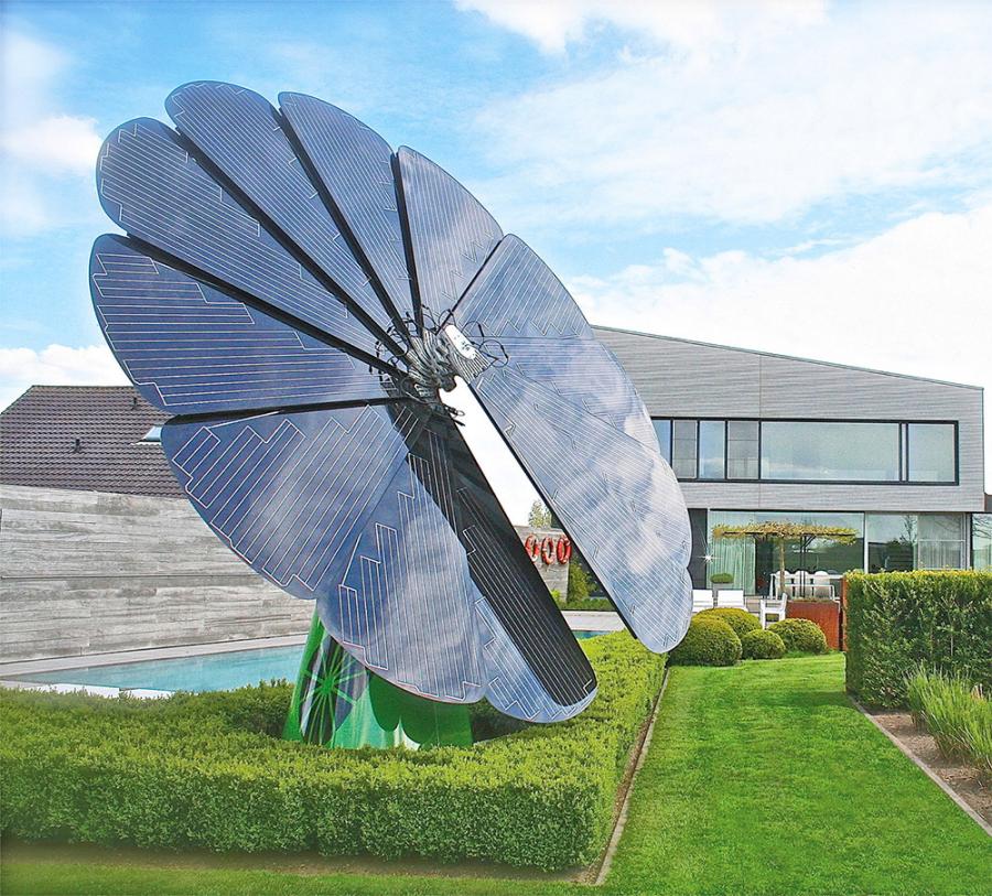 This Solar Panel Flower Tracks The Sun Throughout The Day