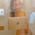 This Shower Curtain Holds Your Tablet Or Phone, So Can Watch Movies In The Shower