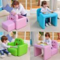 Multi-functional Kids Arm-chair Turns Into a Desk