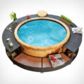 Every Inflatable Hot Tub Owner Probably Needs This Surround Structure For Easy Access, Drink Holders, and More