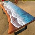 Incredible Resin Tables Made To Look Like Ocean Waves Washing Up On Shore