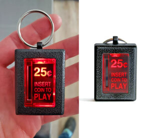 You Can Now Get An Insert Coin Arcade Key-Chain Or Belt Buckle That Actually Lights Up