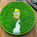 You Can Now Get a Homer Backing Up Into The Bushes Embroidery To Brighten Up Your Home