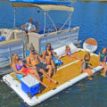 This Inflatable Patio Deck Lets You Bring Your Backyard Onto The Lake For The Ultimate Relaxation