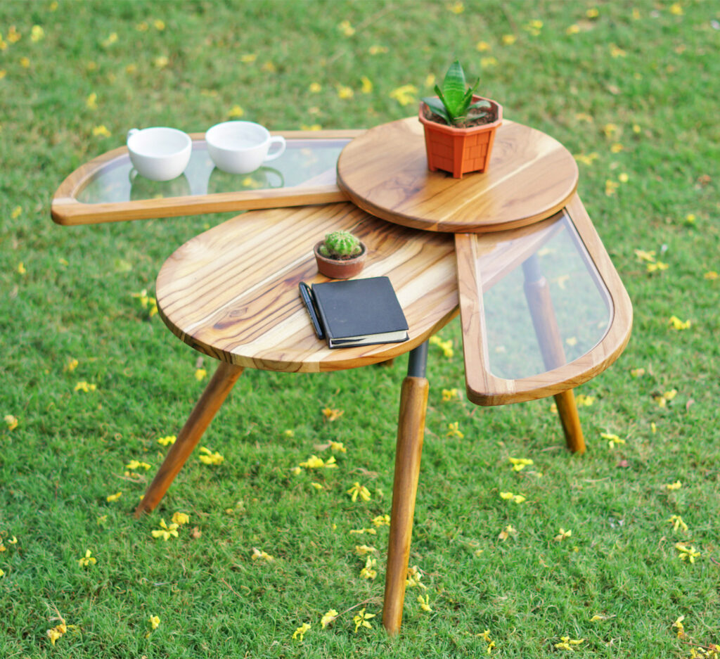 This Beetle Inspired Coffee Table Has Wings That Spread Out To Increase Surface Area