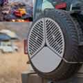This Camping BBQ Grate Mounts Right Onto Your Rear Spare Tire To Save On Space