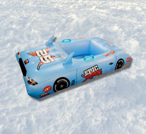 You Can Now Get Your Kid a Race Car Shaped Snow Sled With LED Lights