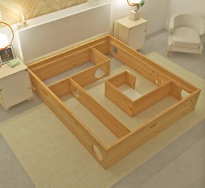 This Cat Maze Bed Frame Lets Your Kitty Play While You Sleep