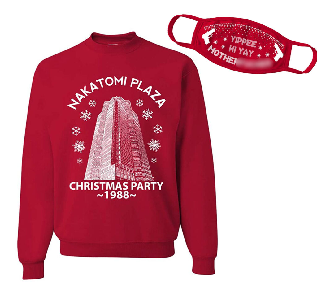 Die Hard Ugly Christmas Sweater With Face Mask