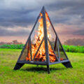 This Pyramid Bonfire Pit Might Be The Ultimate Way To Have a Backyard Fire