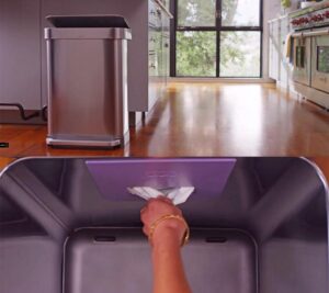 Simplehuman Modern Trash Can Has Auto-Opening Sensor and Holds Extra Bags Inside Of It