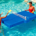 This Floating Ping-Pong Table For the Pool Has Optional Legs For Use On Dry Land