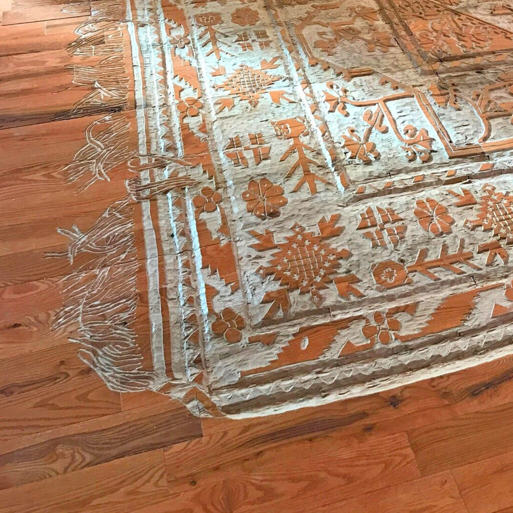 These Hand-Carved Wooden Floor Rugs Might Make You Think They're A Real Rug
