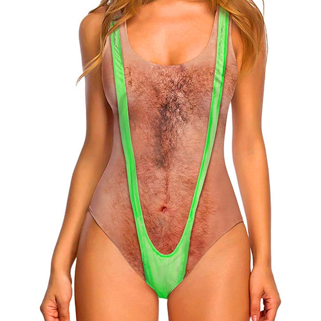 This Borat One Piece Swimsuit With Hairy Chest Is Sure To Turn Heads At The Beach