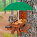 This Picnic Table Squirrel Feeder With Umbrella Is The Perfect Snacking Spot For Your Yard Squirrels