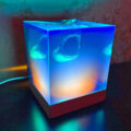 These Cube Megalodon Epoxy Night-Light Lamps Are Perfect For A Shark Lovers Bedroom