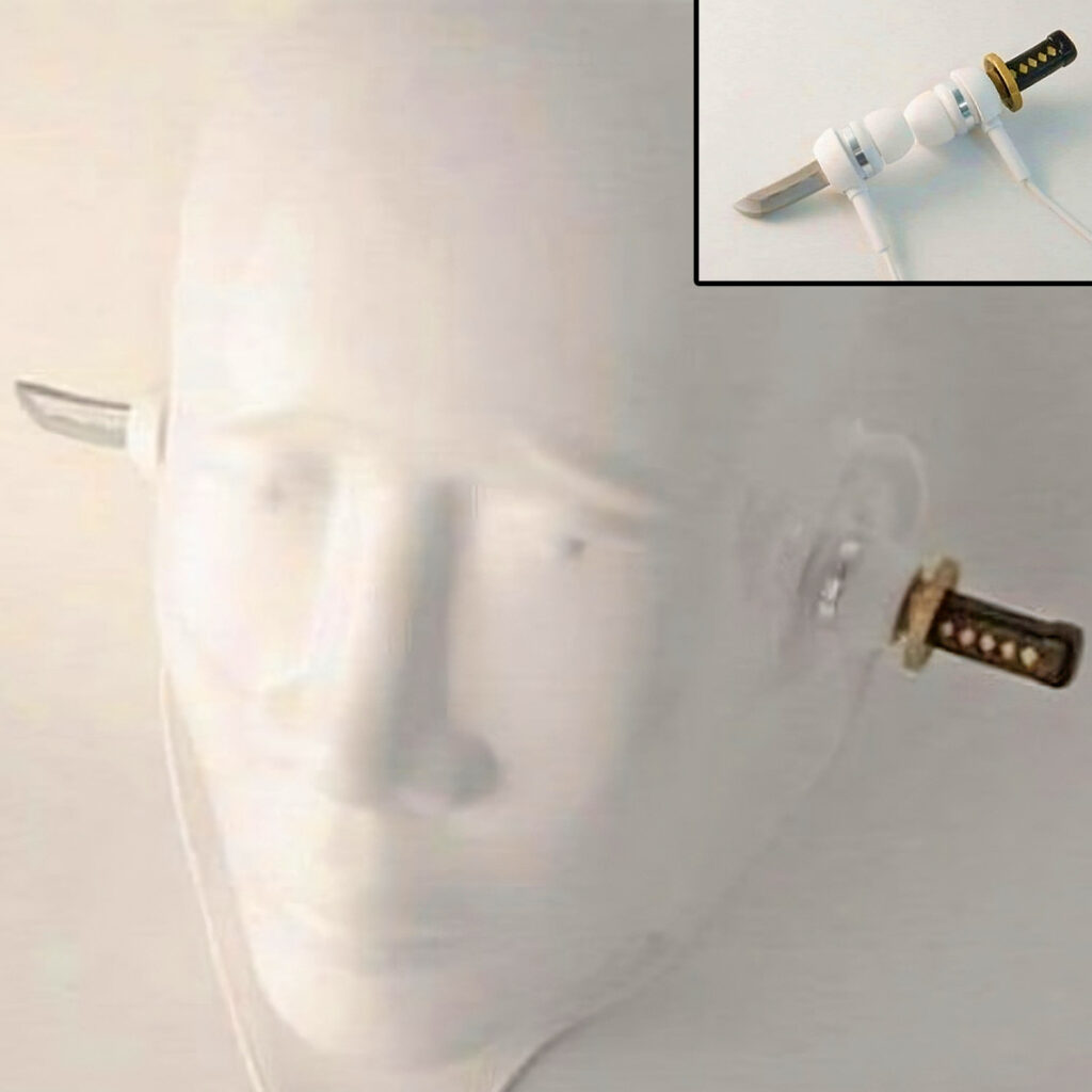 These Katana Sword Earbuds Makes It Look Like a Mini Katana Is Going Through Your Head