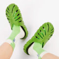 These Leaf-Shaped Croc-Inspired Slides Are Perfect For Nature or Plant Lovers