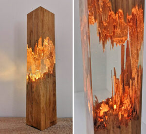 These Beautiful Epoxy Wooden Lamps Are Made From a Broken Piece of Wood