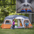 This Instant Setup Cabin Tent Has Built-In LED Lighting For Lighted Activities At Night