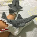 These Crochet Shark Bite Slippers Look Like They're Attacking Your Feet