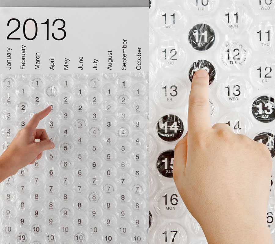 Bubble Wrap Calendar