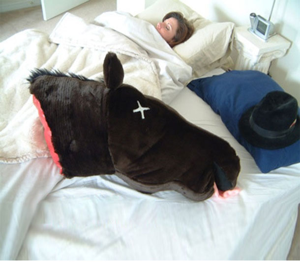 Severed Horse Head Pillow