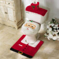 Santa Toilet Cover And Rug Set With Integrated Tissue Box Holder