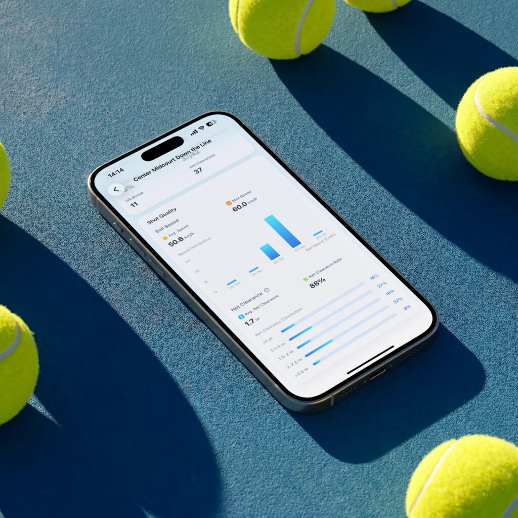 Acemate S10 AI tennis training scene