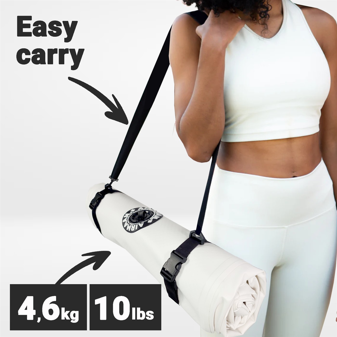 Airmaan inflatable outdoor sofa packed for carrying