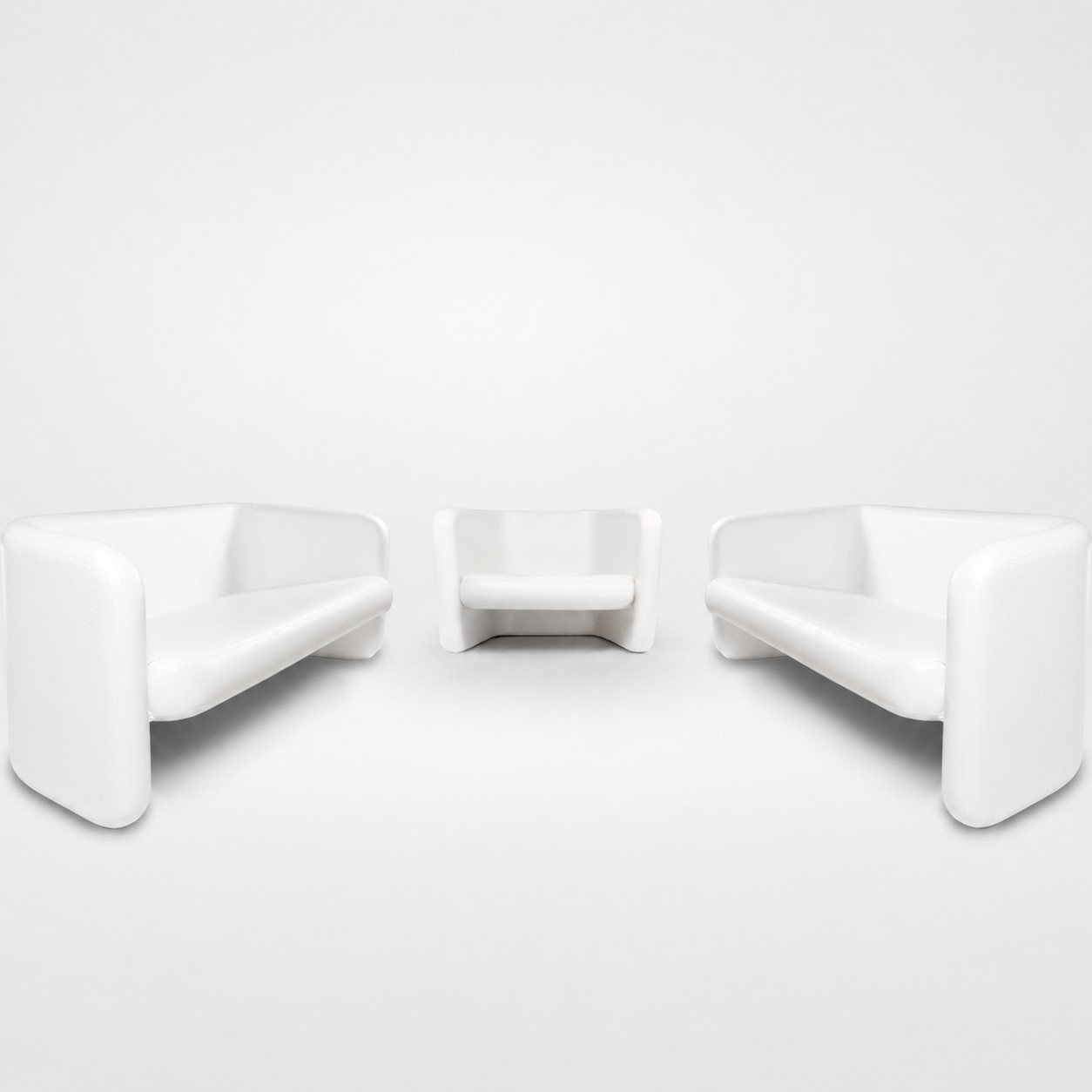 Airmaan modular inflatable sofa set with couch and matching chairs