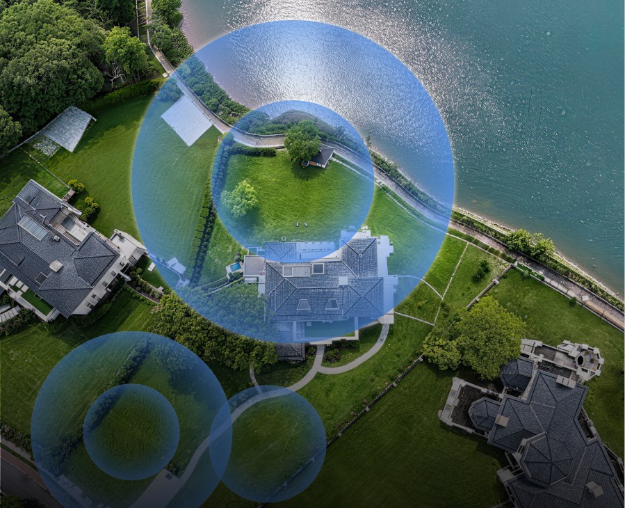 AIRSEEKERS TRON multi-zone lawn mapping illustration