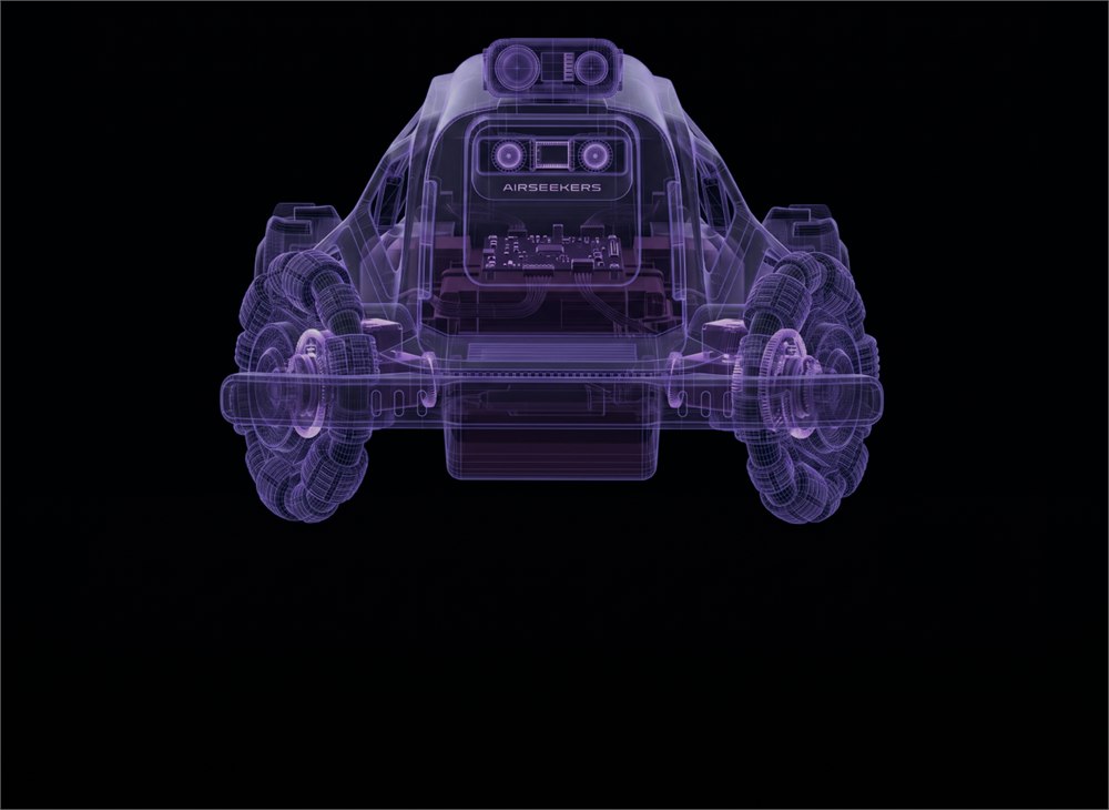 AIRSEEKERS TRON camera and obstacle sensing product render
