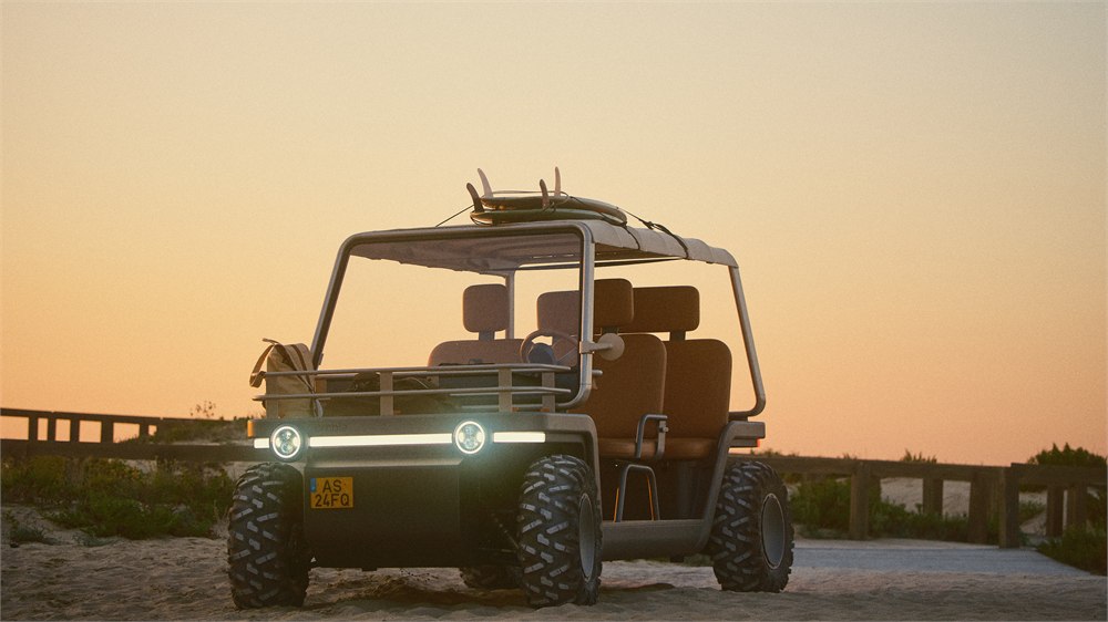 Minimal Amble One cabin with tan seats and simple controls