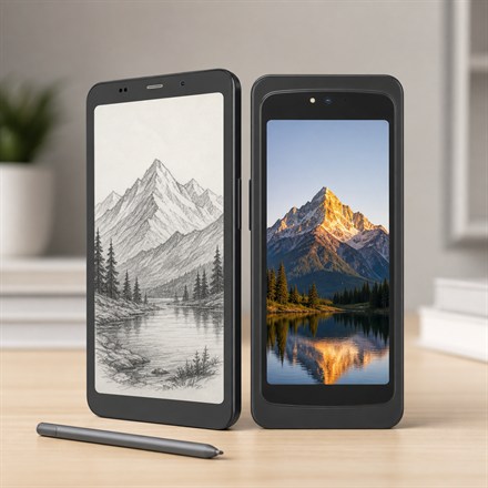 Dual-screen E Ink smartphone grid thumbnail