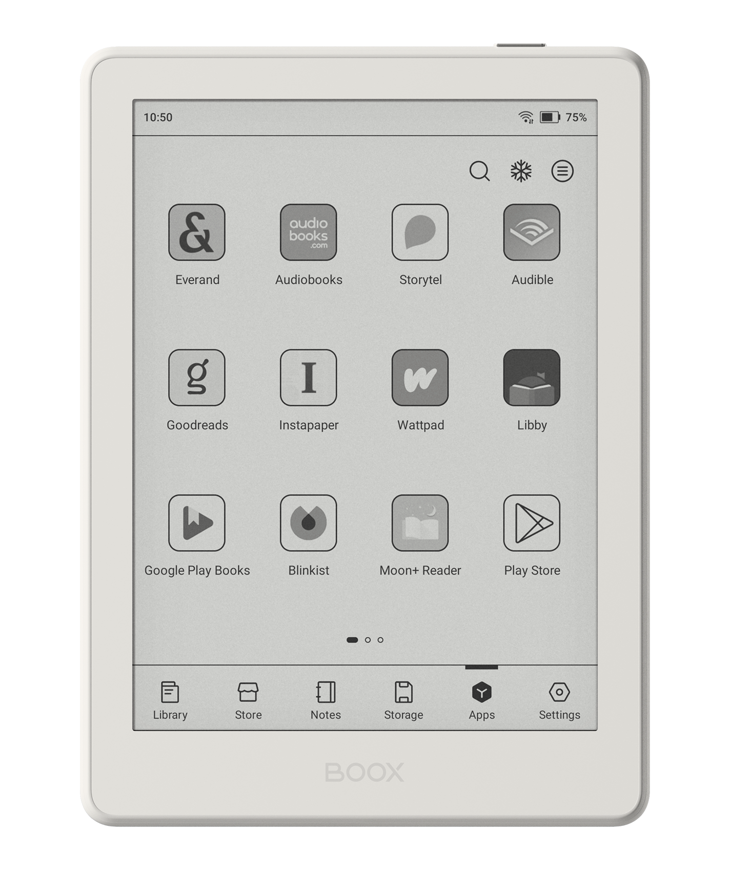 Front view of the BOOX Go 6 Gen II e-reader screen