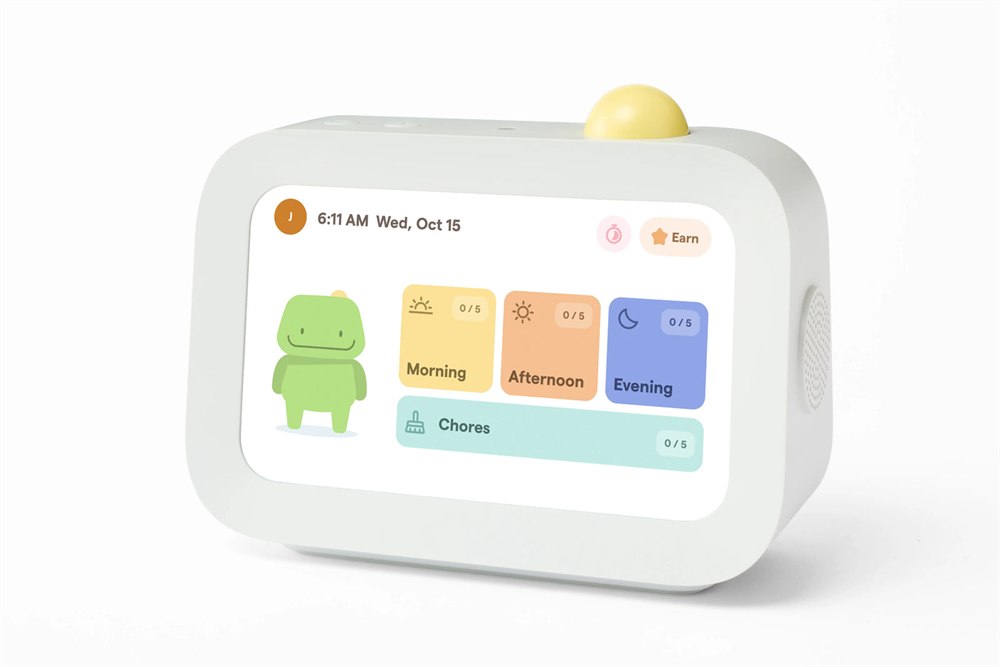Skylight Buddy touchscreen routine device with yellow action button