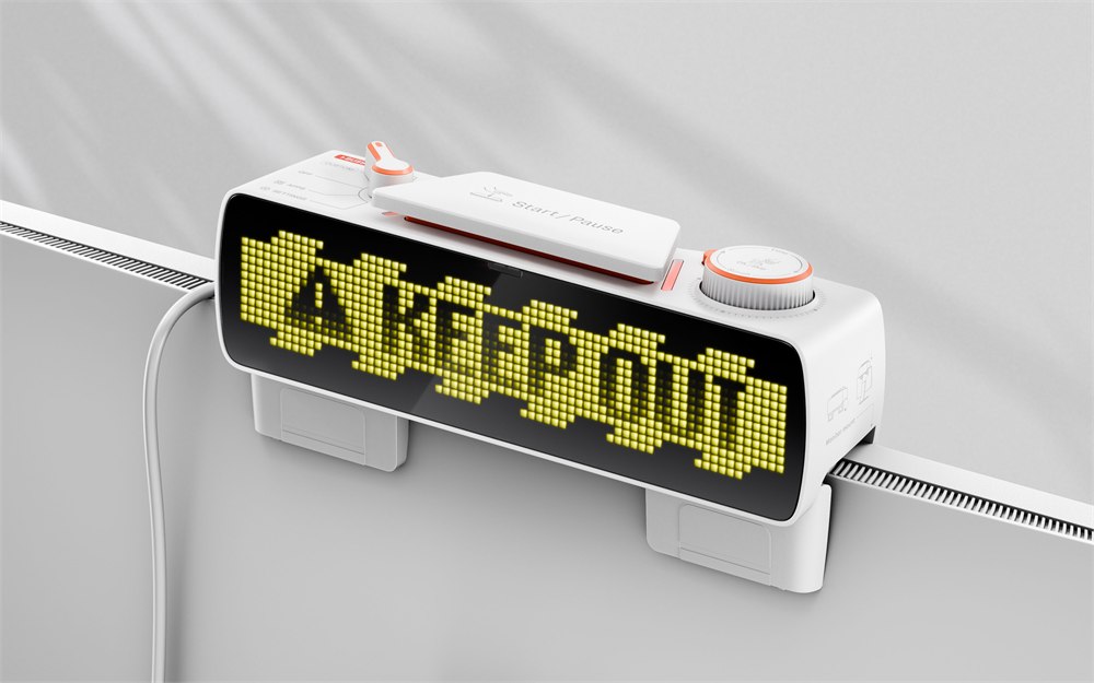 BUSY Bar angled product view showing the white body and orange controls