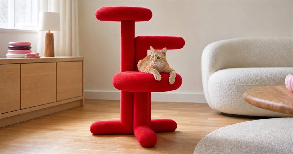 Generated no-text editorial image of the Gustaf Westman Chunky Cat Tree