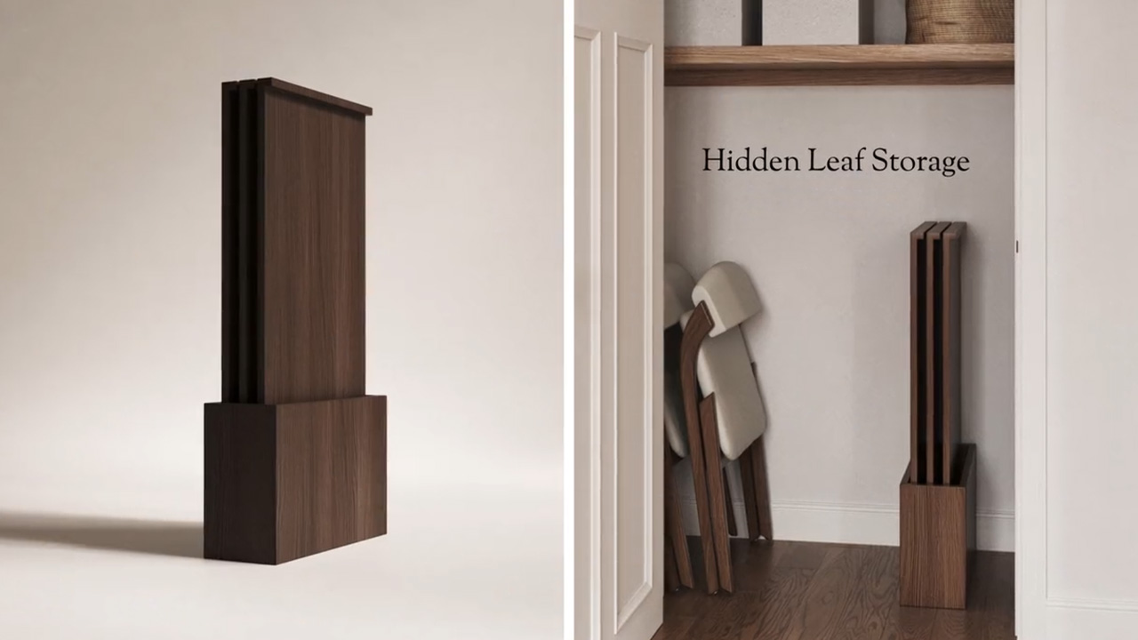 Coco Slim hidden leaf storage and compact seating pieces