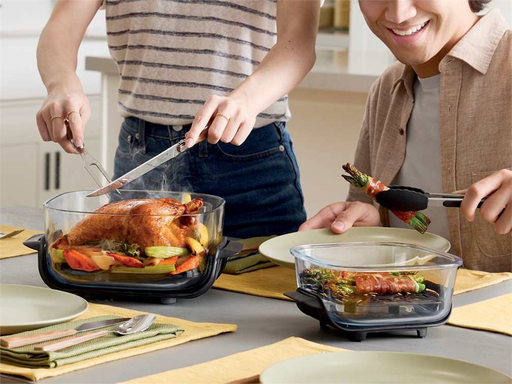 Ninja CRISPi DualZone surface-safe countertop glass air fryer feature